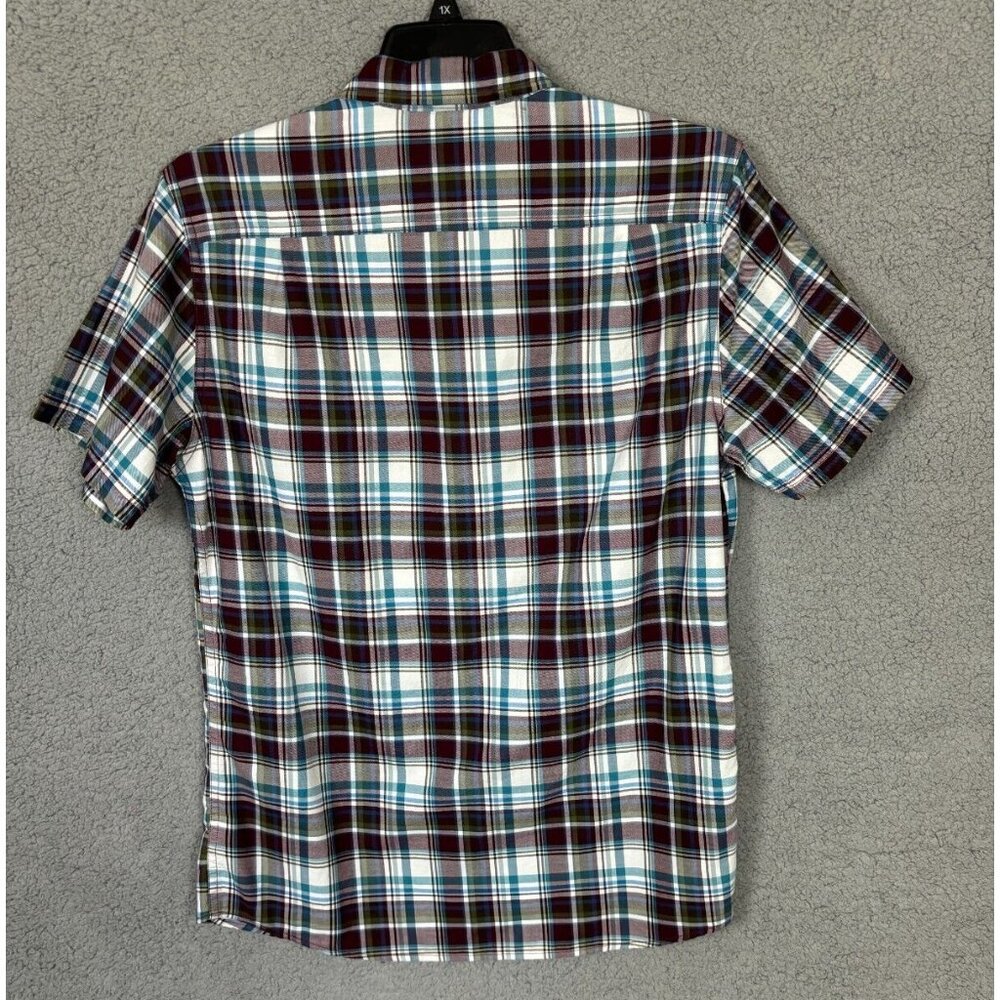 Alesbury Mens Plaid Short Sleeve Pockets Button Up Shirt Medium Multicolor NWT's - Picture 3 of 7
